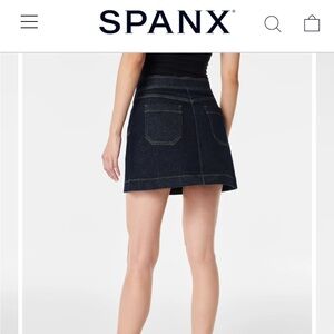 Spanx Denim mini skirt in Dark Indigo